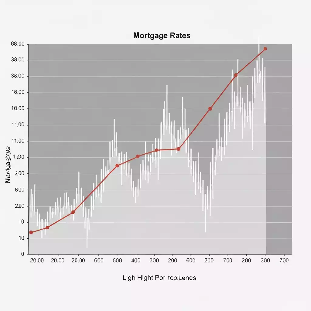 Graph showing fluctuating mortgage rates over time