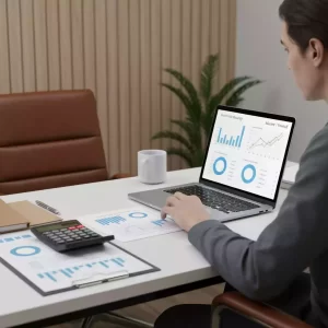 person looking up mortgage rates