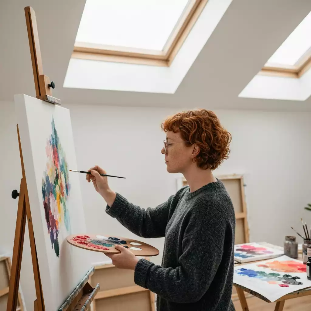 Self-employed individual reviewing mortgage documents with a laptop