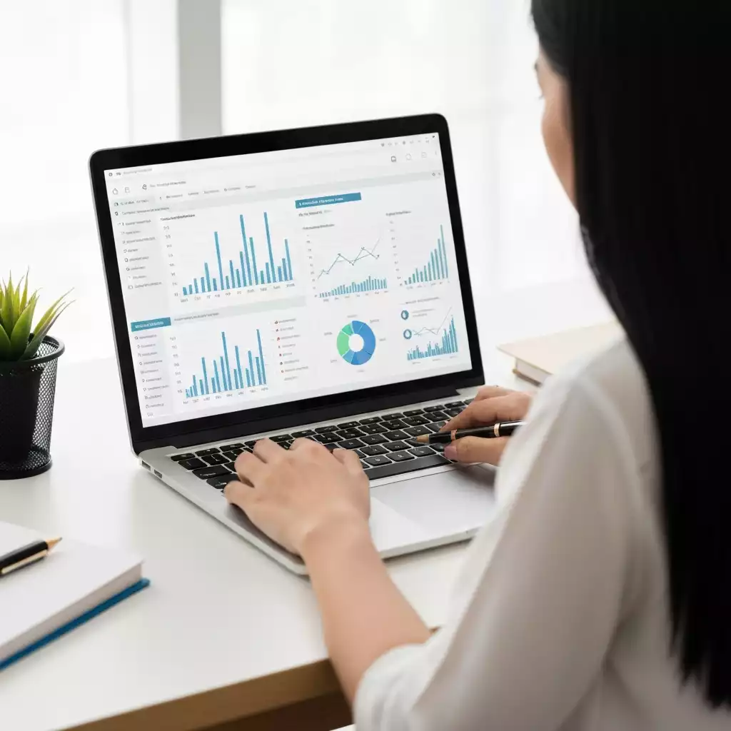 Person using financial planning tools on a laptop